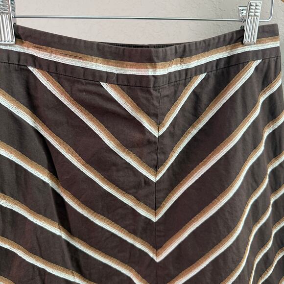 Women's Banana Republic Brown‎ A-Line Skirt with Ribbon Detailing Size 4 - Picture 2 of 10